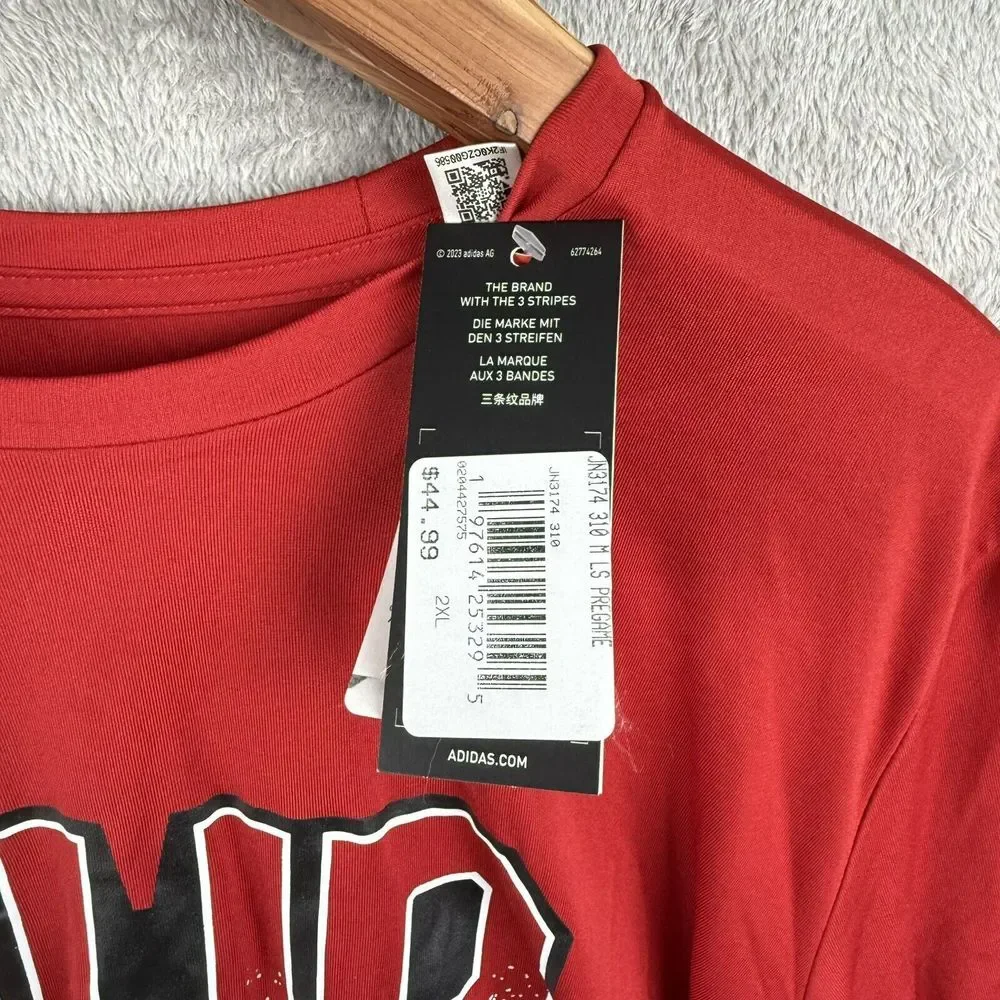 Indiana Hoosiers Basketball Adidas Mens‎ 2XL Red Shooting Shirt NCAA College NWT